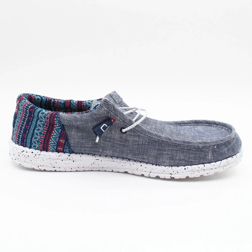 Hey Dude Wally Funk Slip On Casual Shoes Mens Size 15 Blue Fabric